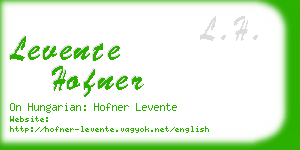 levente hofner business card